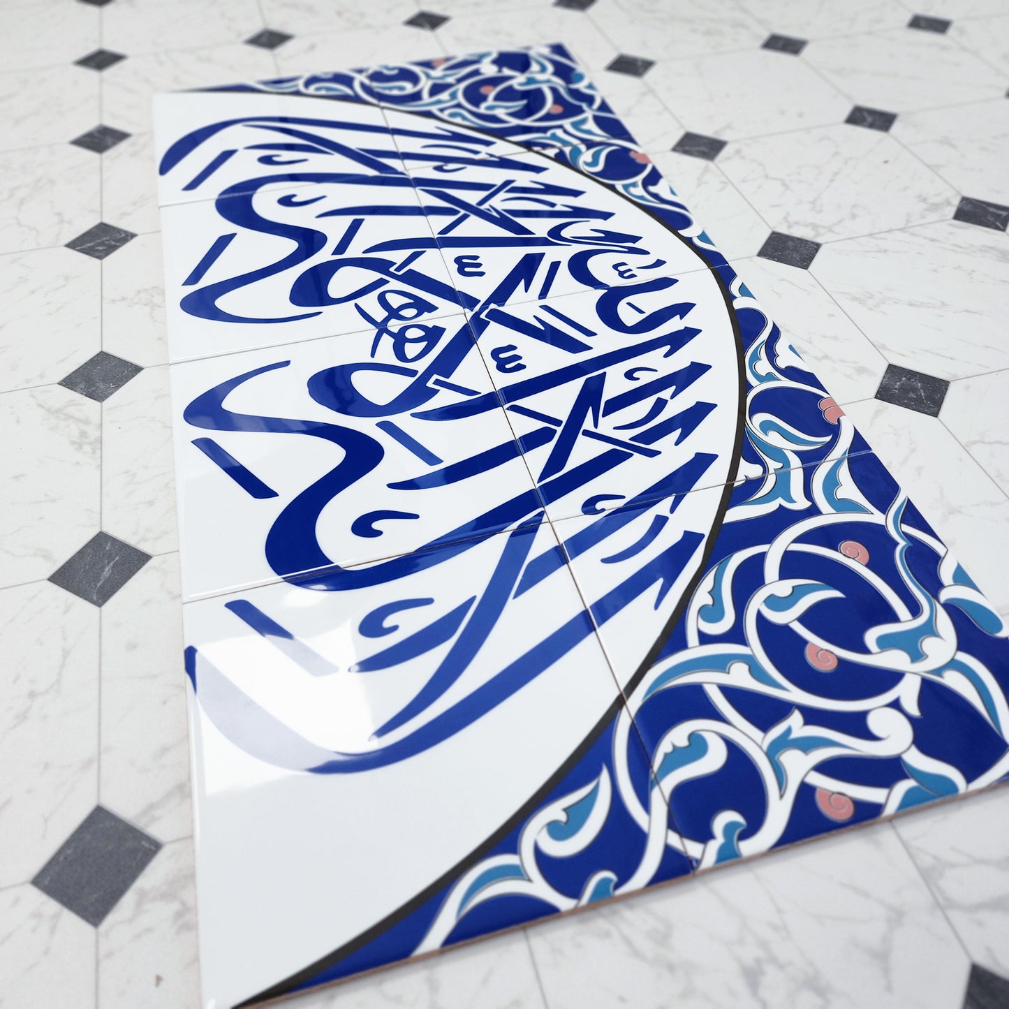 Kalimai Tavhid 16x31 Blue - Islamic Art Calligraphy Ceramic Tile